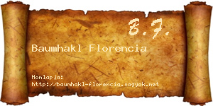 Baumhakl Florencia névjegykártya